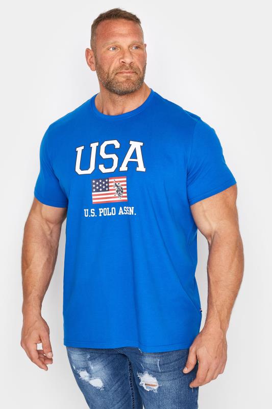 U.S. POLO ASSN. Big & Tall Blue USA Print T-Shirt 1