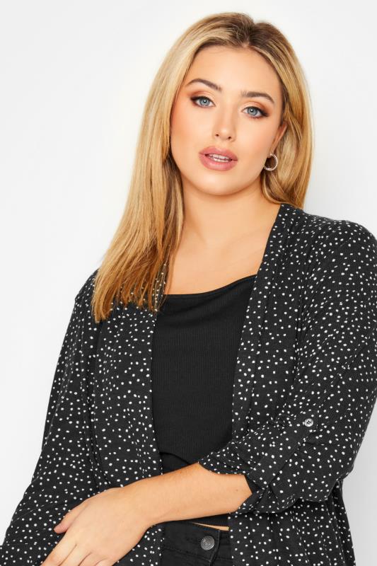 Plus Size Charcoal Grey Spot Print Ribbed Cardigan | Yours Clothing  4
