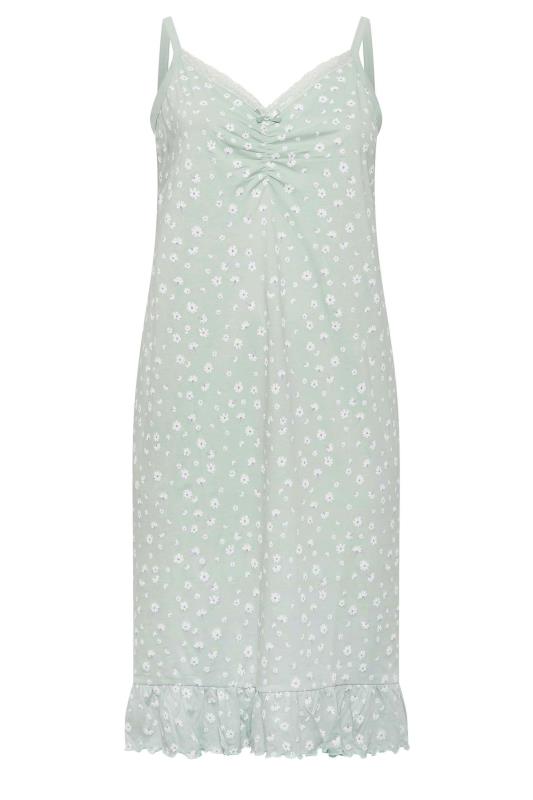 YOURS Plus Size Sage Green Floral Print Nightdress | Yours Clothing  5