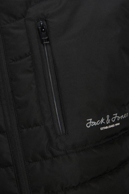 JACK & JONES Big & Tall Black & Grey Puffer Jacket | BadRhino 2