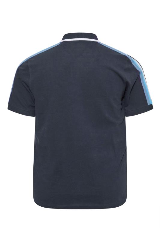 BadRhino Big & Tall Navy Blue Tipped Polo Shirt 3