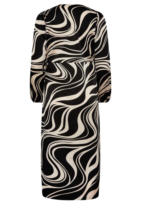 M&Co Black Swirl Print Midi Wrap Dress | M&Co 7