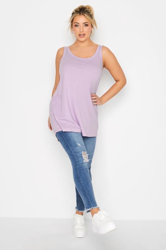 YOURS Plus Size Lilac Purple Essential Vest Top | Yours Clothing  2
