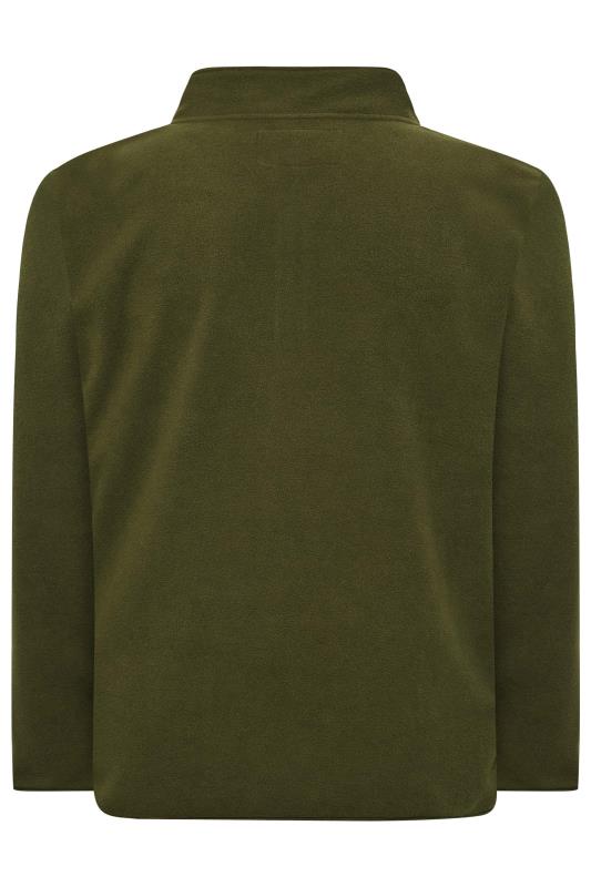 BadRhino Big & Tall Black & Green Quarter Zip Fleece Sweatshirt | BadRhino 4