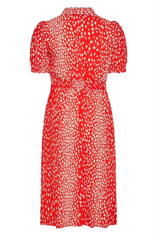 YOURS LONDON Curve Red Dalmatian Print Shirred Waist Dress 7