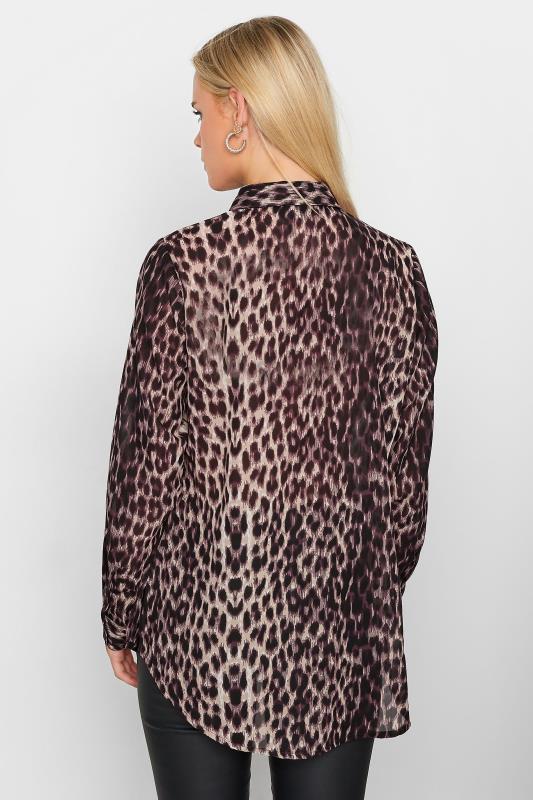 Petite Brown Leopard Print Shirt | PixieGirl 3