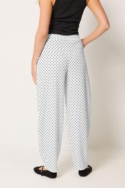 LTS Tall Women's White Polka Dot Barrel Leg Trousers | Long Tall Sally 5