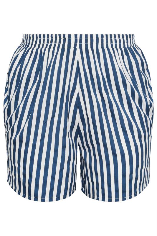YOURS Plus Size Blue Stripe Print Shorts | Yours Clothing 6