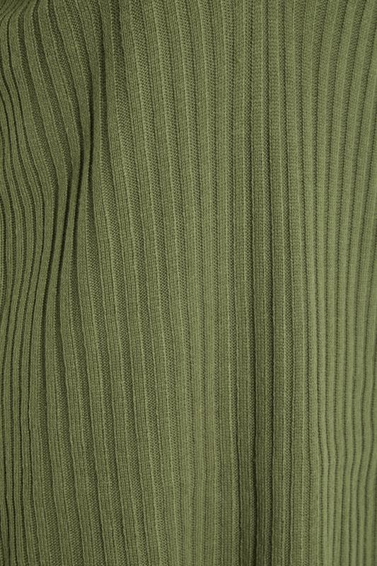 LTS Tall Women's Khaki Green Knitted Ribbed Vest Top | Long Tall Sally  5