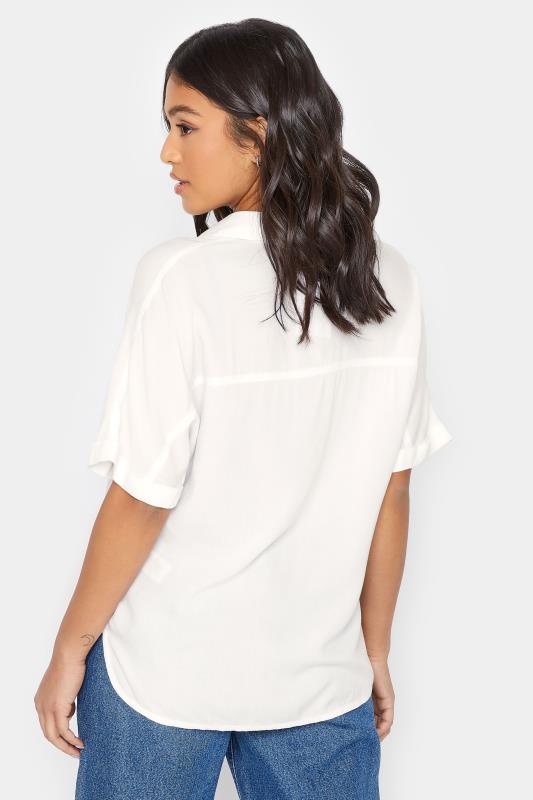 Petite White Short Sleeve Shirt | PixieGirl 4