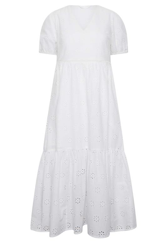 Petite White Broderie Short Sleeve Maxi Dress | PixieGirl 6