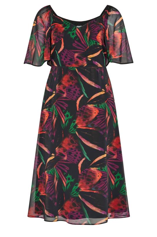 YOURS LONDON Plus Size Black Butterfly Print Maxi Dress | Yours Clothing 5
