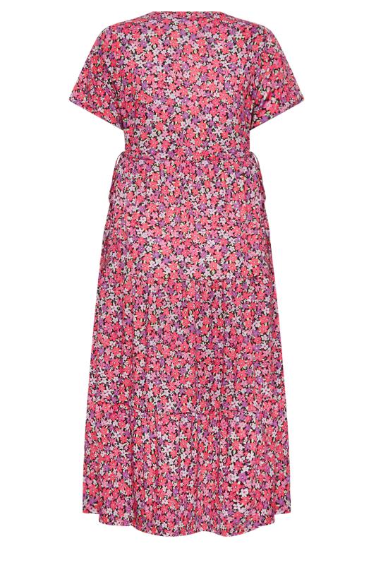 LIMITED COLLECTION Curve Plus Size Pink Floral Ditsy Adjustable Waist Maxi Dress | Yours Clothing 6