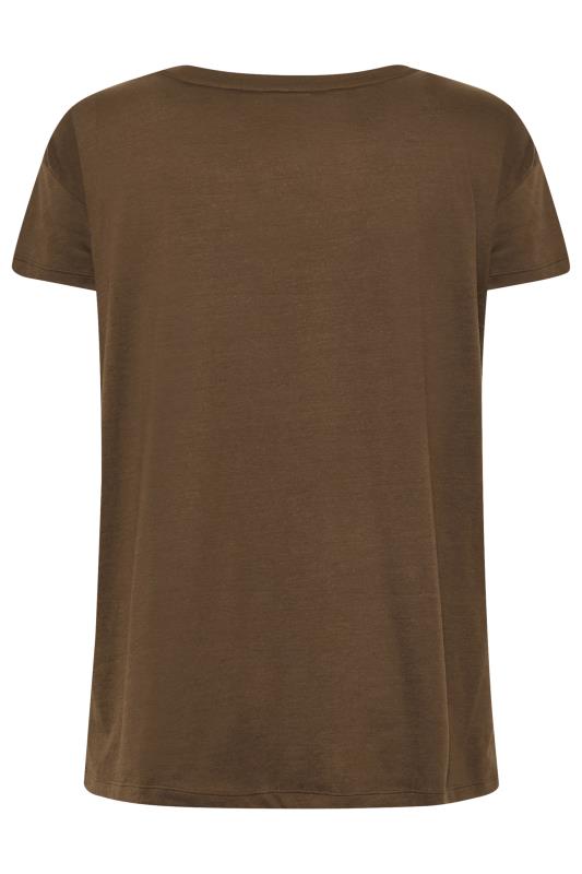 Plus Size Brown 'West Coast' Slogan T-Shirt | Yours Clothing 7