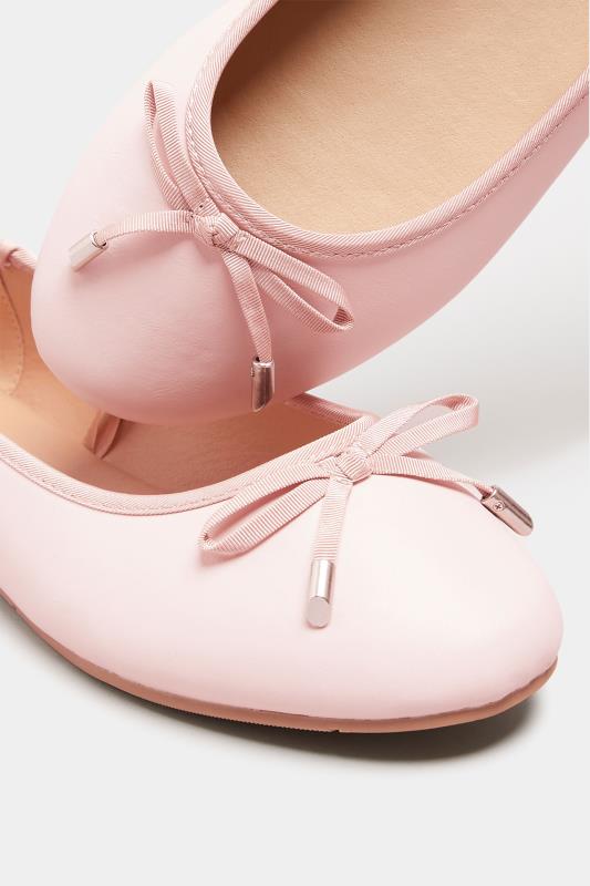 Light Pink Ballerina Pumps In Wide E Fit & Extra Wide EEE Fit | Yours Clothing 5