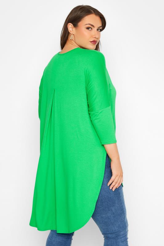 LIMITED COLLECTION Plus Size Apple Green Extreme Dip Back T-Shirt | Yours Clothing 3