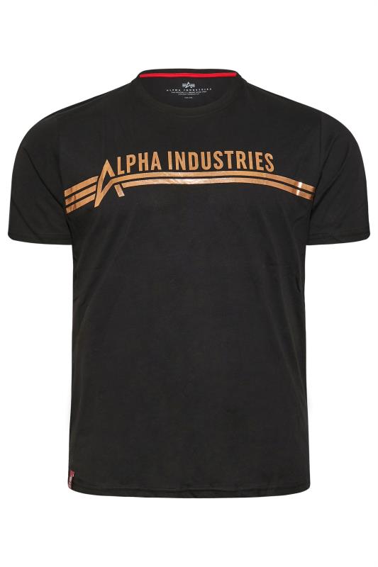 ALPHA INDUSTRIES Big & Tall Black Foil T-Shirt 3