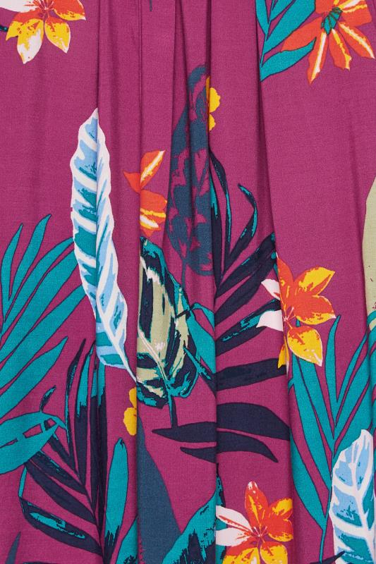 YOURS Plus Size Plum Purple Floral Print Pocket Dress | Yours Clothing 5