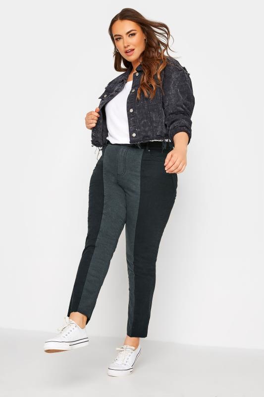 Plus Size Black Two Tone MOM Jeans | Yours Clothing 2