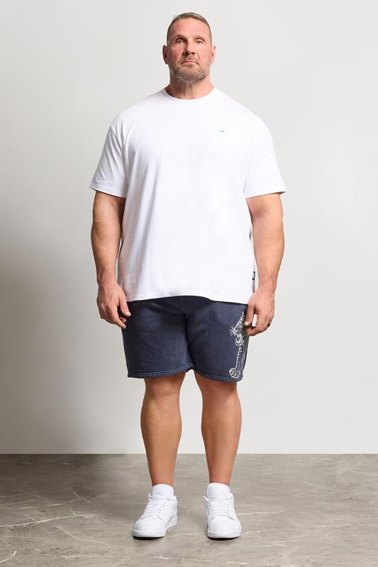 BadRhino Big & Tall Navy Blue Tiger Printed Jogger Shorts | BadRhino 1