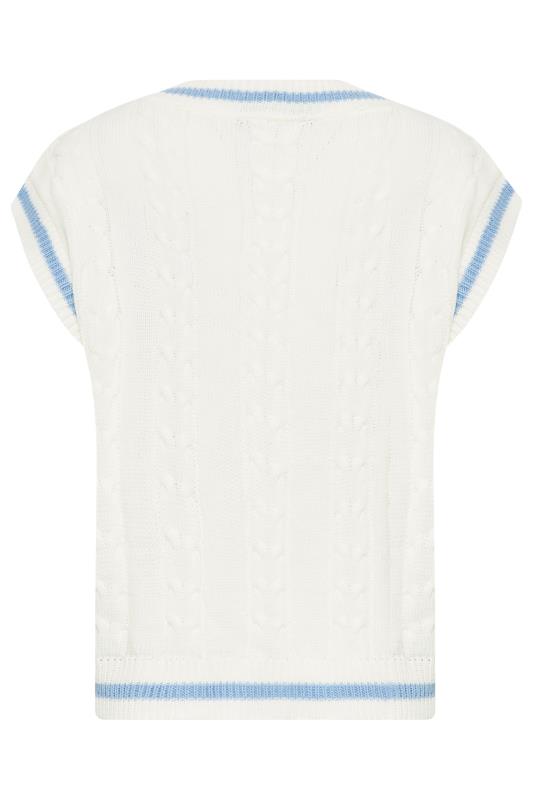 YOURS PETITE Plus Size White Cricket Knitted Vest Top | Yours Clothing 2