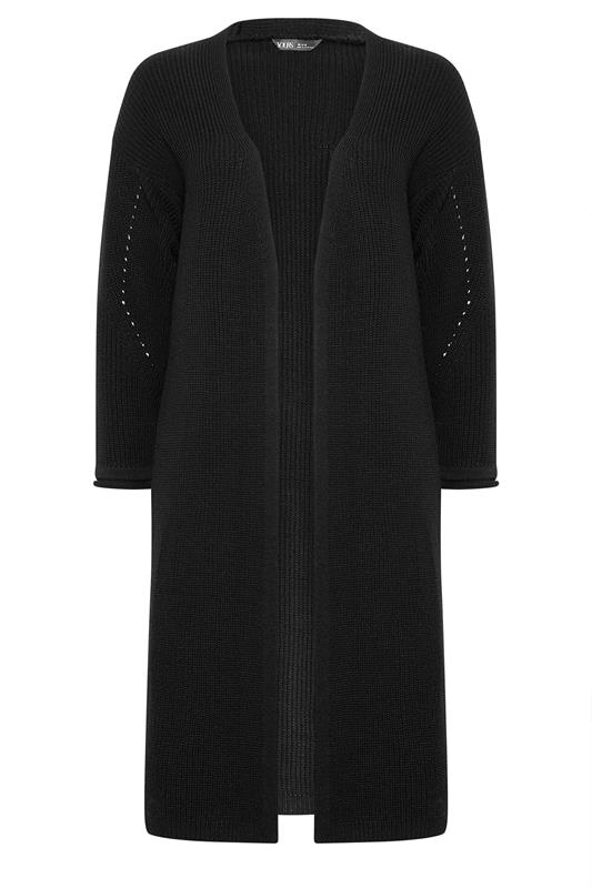 YOURS Plus Size Black Maxi Knitted Cardigan | Yours Clothing 5
