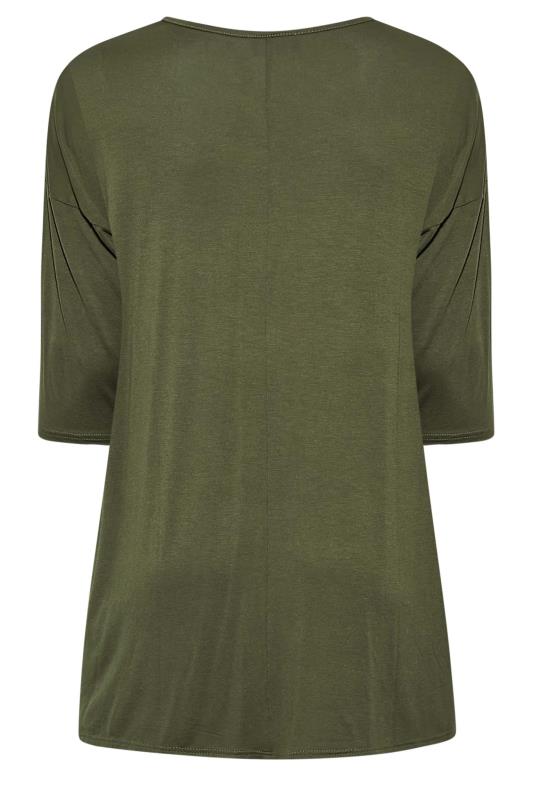 Plus Size LIMITED COLLECTION Khaki Green Foil Leopard Print Oversized T-Shirt | Yours Clothing  7