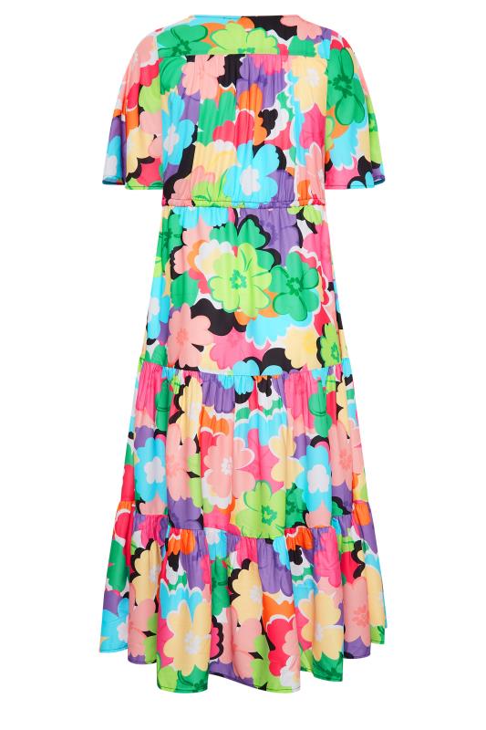 LIMITED COLLECTION Plus Size Curve Black Floral Smock Maxi Dress | Yours Clothing  7