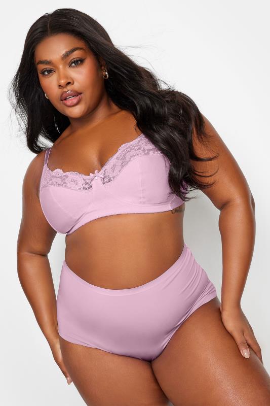 YOURS Plus Size 2 PACK Pink & White Non-Padded Non-Wired Bras | Yours Clothing 4
