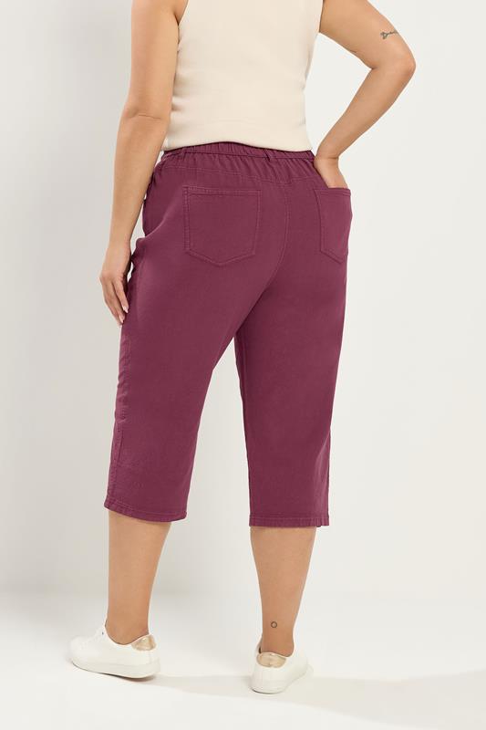 YOURS Curve Cherry Red Cropped Trousers | Yours Clothing 2