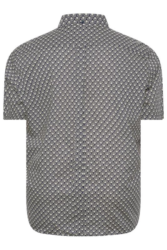 BEN SHERMAN Big & Tall Black Geometric Print Short Sleeve Shirt | BadRhino 4