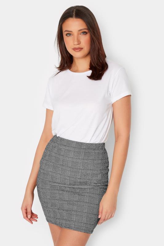 LTS Tall Black & Grey Check Stretch Mini Skirt | Long Tall Sally 1
