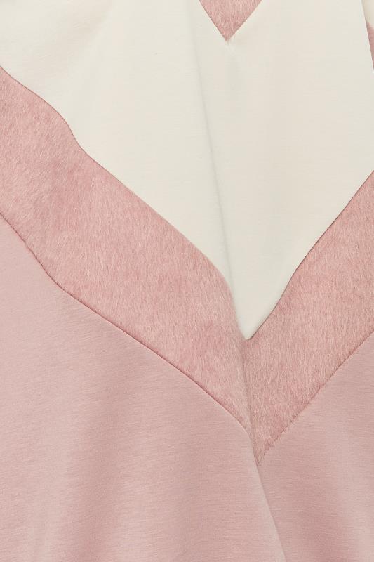 YOURS LUXURY Plus Size Pink Faux Fur Chevron Sweatshirt | Yours Clothing 7