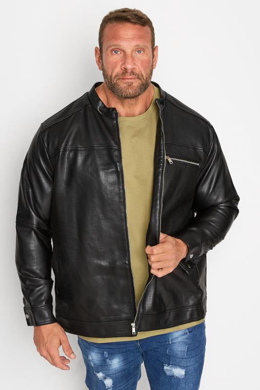 BadRhino Big & Tall Black Faux Leather Jacket | BadRhino 1