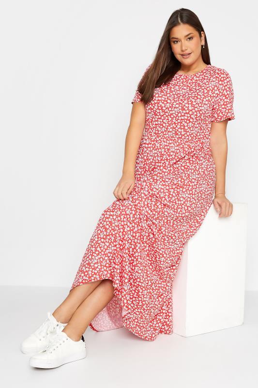 LTS Tall Women's Red Ditsy Floral Maxi Dress | Long Tall Sally 2