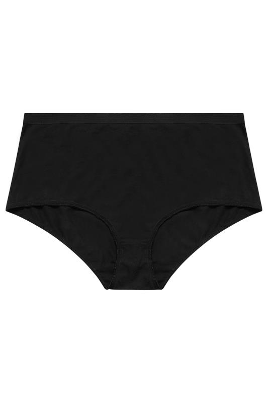 YOURS 4 PACK Plus Size Black Cotton Stretch Full Briefs | Yours Clothing 5