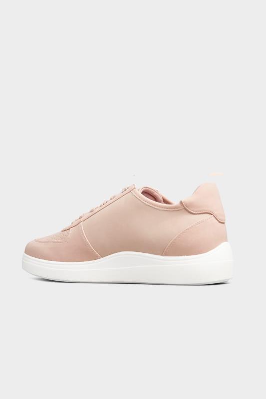 Pink Vegan Leather Lace Up Trainers In Extra Wide Fit_C.jpg