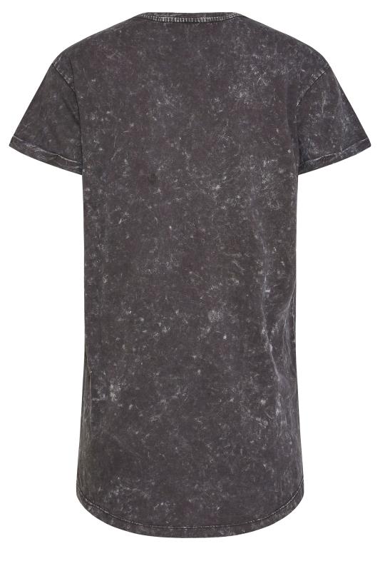 LTS Tall Grey Acid Wash Skull Print T-Shirt 7