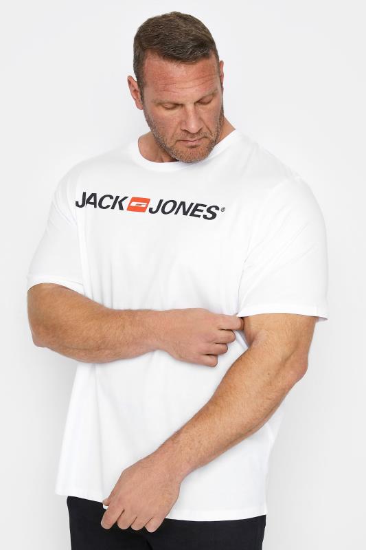 JACK & JONES Big & Tall White Logo T-Shirt 1