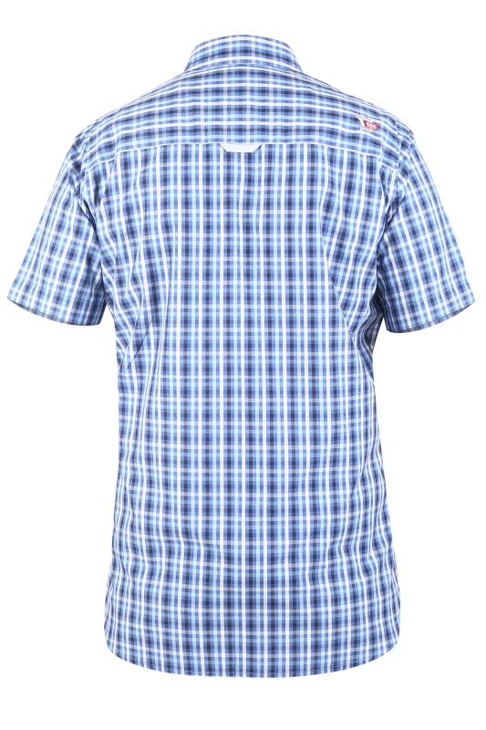 D555 Big & Tall Blue Check Short Sleeve Shirt_B.jpg