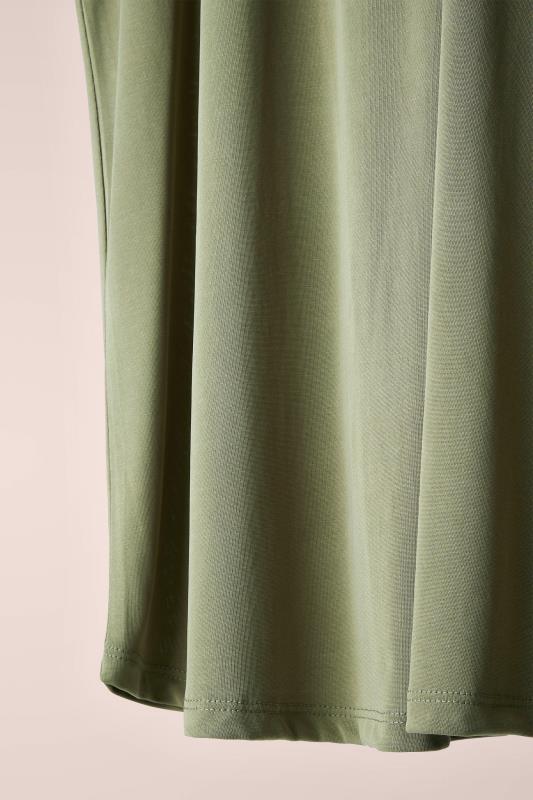 EVANS Plus Size Khaki Green Pleat Front Modal Rich Top | Evans 6