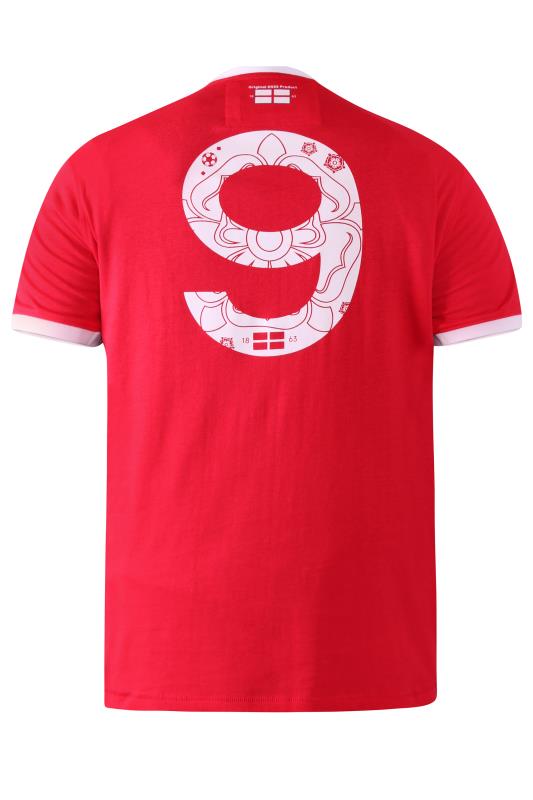 D555 Big & Tall Red England Football T-Shirt | BadRhino 4