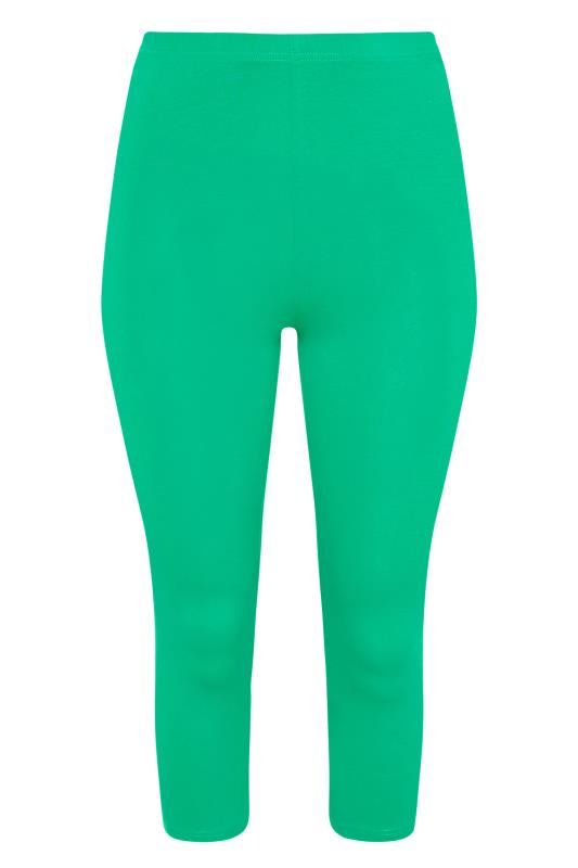YOURS FOR GOOD Curve Bright Green Cropped Leggings 4