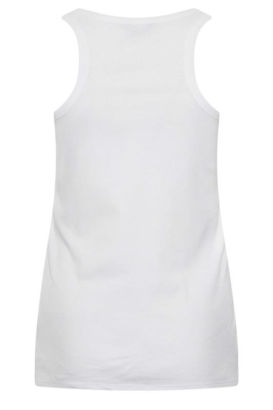 YOURS Plus Size White Ribbed Racer Back Vest Top | Yours Clothing  8