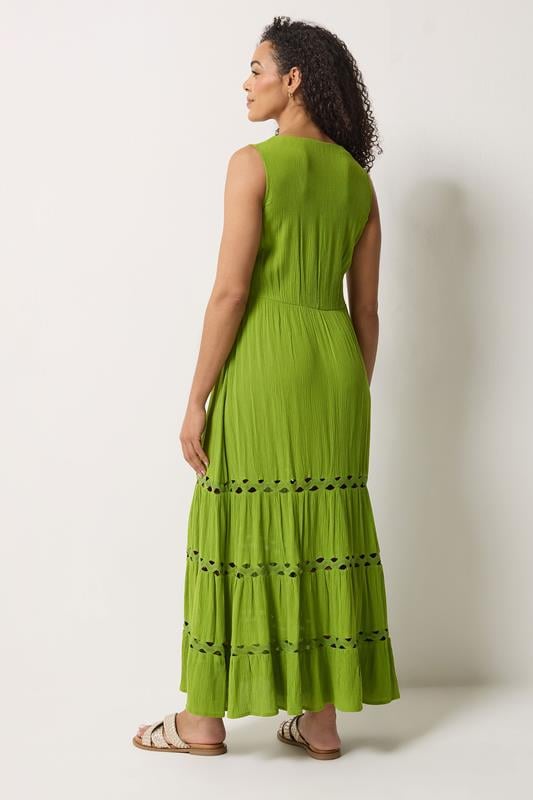 M&Co Green Sleeveless Tiered Maxi Dress | M&Co 4