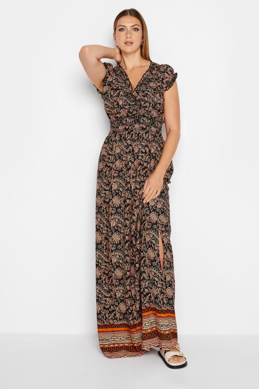 LTS Tall Women's Black Border Print Maxi Dress | Long Tall Sally 1