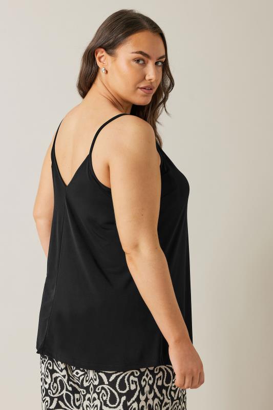 EVANS Plus Size Black Lace Trim Cami Top | Evans 3