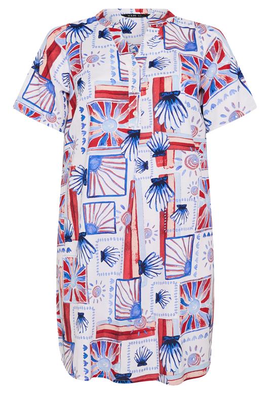 YOURS Plus Size White Shell Pleat Front Dress | Yours Clothing 5