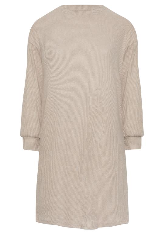 YOURS Plus Size Beige Brown Soft Touch Jumper Dress | Yours Clothing 5