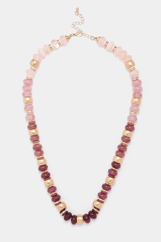 Gold Tone Mixed Beaded Necklace | Yours Clothing 1